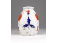 Régi virágos Zsolnay porcelán váza 9 cm