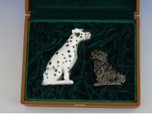 Különleges Herendi porcelán kutya pár