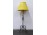 Régi szép csavart díszes kovácsoltvas állólámpa sárga ernyővel 132 cm