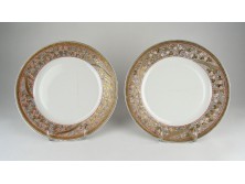 Fischer Vilmos porcelán tányér pár 24.5 cm