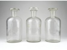 Régi dugós gyógyszertári 250 ml patika üveg készlet 3 darab 