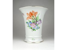 Régi hibátlan tulipán mintás Herendi porcelán váza 17 cm