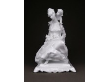Herendi porcelán nő figura tavasz puttóval 23.5 cm