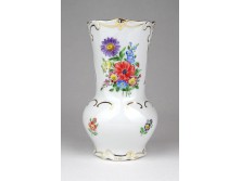 Hibátlan kézifestéssel díszített virágdíszes porcelán váza 12 cm