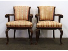Antik neobarokk karfás szék pár