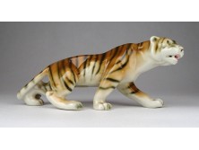 Jelzett Royal Dux porcelán tigris szobor 18.5 cm