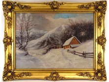 Magyar festő XX. század : Téli táj házikóval