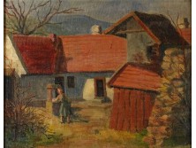 Magyar festő XX. század : Hegyvidéki tanyaudvar
