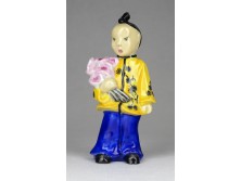 Antik óherendi kínai kislány porcelán figura 12 cm