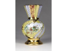 Régi Pataky Piri satsuma porcelán ibolya váza 9.5 cm