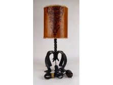 Antik csavart díszes kovácsoltvas asztali lámpa ernyővel 46.5 cm
