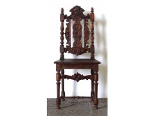 Antik faragott trón szék támlás szék
