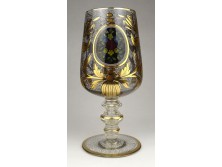 XIX. századi nagyméretű talpas Biedermeier pohár