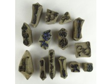 Antik kékfestő nyomó pecsételő csomag 14 darab