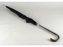 Antik ezüstözött nyelű fekete esernyő sétabot 95.5 cm