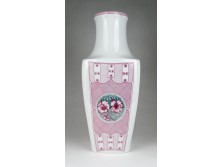 Nagyméretű rózsaszín Hollóházi porcelán váza 37 cm