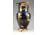 Antik folyatott ónmázas cserép váza 16 cm