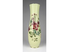 Vajszínű virágmintás export Zsolnay porcelán váza 25.5 cm 1989