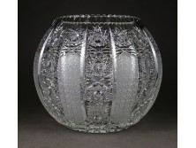 Régi nagyméretű kristály váza gömbváza 19.5 cm