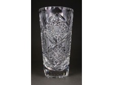 Hibátlan csiszolt üveg kristály váza 20.5 cm