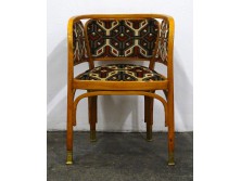 Antik bécs szecessziós wiener werkstatte kárpitozott karfás Joseph Hoffman szék