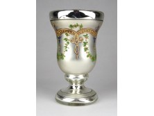 XIX. századi foncsorozott fújt üveg Bieder pohár 13.5 cm