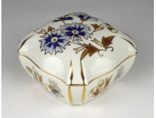 Búzavirágos Zsolnay porcelán bonbonier