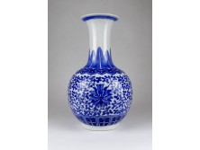 Kék-fehér keleti Jingdezhen porcelán váza 27.5 cm