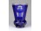 Antik csiszolt fújt üveg kék cseh Bieder pohár 10.5 cm