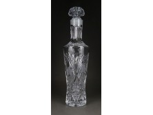 Régi nagyméretű kristály dugós boros üveg 38 cm