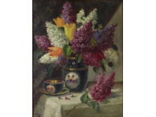 Művész XX. század első fele : Orgonás virágcsendélet
