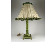 Antik oroszlánlábas zöld márványtalpas asztali lámpa 60 cm