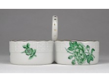 Régi zöld Eton mintás Herendi porcelán sótartó
