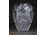 Régi vastagfalú csiszoltüveg kristály váza 19 cm