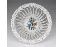 Viktória mintás Herendi porcelán fonott kosár 13 cm