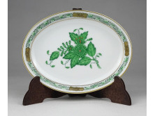 Zöld Apponyi mintás Herendi porcelán hamutál