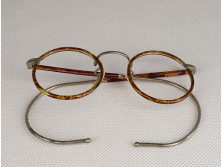 Antik kerek Lennon Gandhi szemüveg keret teknőspáncél díszes