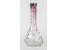 Régi csavart fújt üveg váza díszváza 24 cm
