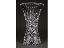 Gyönyörű csiszolt üveg váza virágváza 19 cm