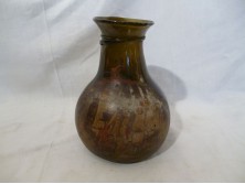 Antik festett szakított címeres holland üveg váza
