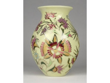 Ritka virágmintás vajszínű Zsolnay porcelán váza 13 cm