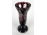 Régi bordó csiszolt üveg váza 28 cm