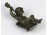Antik kisméretű jelzett Cardol ülő bronz angyal fáklyával 7 cm