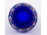 Régi kék színű parádi jellegű üveg váza gömbváza