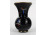 Régi kézzel festett fekete üveg váza 16 cm