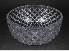 Formába préselt üveg asztali gyümölcskínáló tál 9.5 x 20 cm