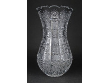 Vastagfalú gyönyörű kristály váza 20.5 cm
