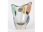 Jelzett Rhapsody mid century művészi üveg váza 16 cm