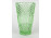 Mid century zöld préselt üveg váza 20 cm