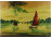 Régi festett vietnámi kép táblakép 25 x 35 cm